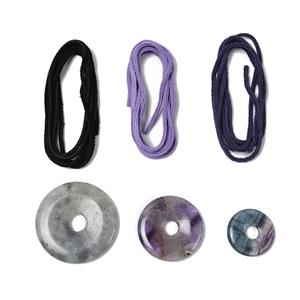 Kit 4: 3x Gemstone Donuts & Suede Cords 
