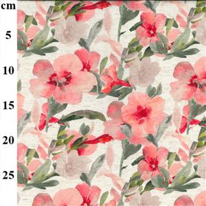 Viscose Cotton Pink Flax Prints Fabric 0.5m
