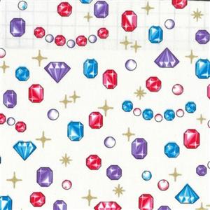 Yoku Diamonds White Fabric 0.5m