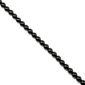 130cts Black Spinel Plain Rounds, Approx 6mm, 38cm strand	