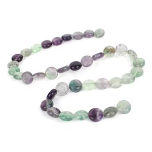 190cts Multi-colour Fluorite Coins Approx 10mm, 38cm Strand