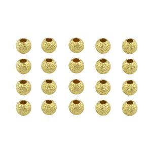 Gold 925 Sterling Silver Stardust Spacer Beads, 3mm, 20pcs