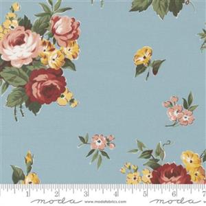 Moda Junk Journal Flower Bouquet Sky Fabric 0.5m