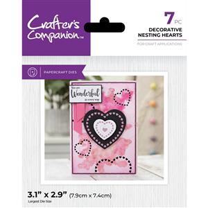 Crafter's Companion Metal Die Elements - Decorative Nesting Hearts