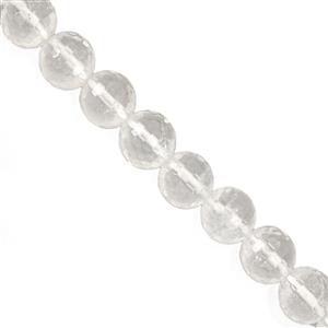 85cts Clear Quartz Faceted Round Approx 7 to 8mm, 18cm Strand