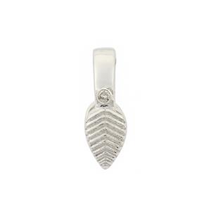 925 Sterling Silver Leaf pinch Bail with Diamond, Approx 15x5mm 