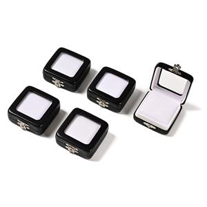 Black PU Pendant Box, 5pcs, Approx 5.5x5.5x2cm