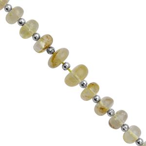 60cts Golden Topaz Smooth Rondelles Approx 5x2 to 9x4mm, 17cm Strand With Spacers