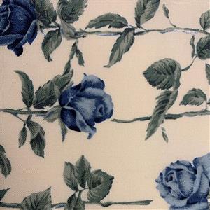 Country Floral Blue Rose on Cream Fabric 0.5m Exclusive