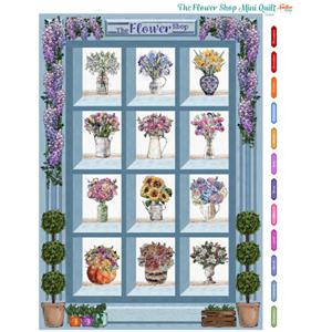 Amber Makes The Flower Shop Mini Quilt Fabric Panel (70 x 88cm)