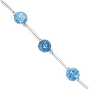 15cts Marambaia  Swiss Blue Topaz Graduated Faceted Onion Approx 4x6 to 7x7.5mm, 12cm Strand with Spacers