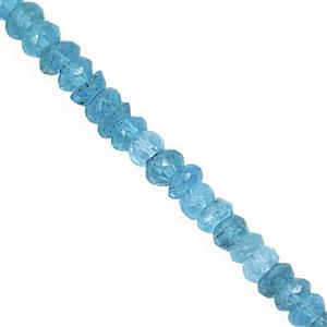 26cts Neon Apatite Graduated Faceted Rondelles Approx 3x1.5 to 4x2mm, 31cm Strand