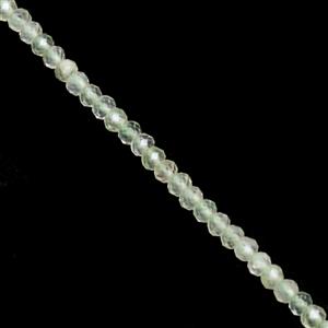 25cts Prehnite Faceted Rondelles Approx 2x3mm, 38cm Strand