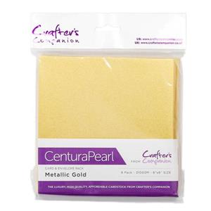 Centura Pearl Card & Envelope 8PK - 6x6 - Metallic Gold