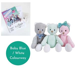 Becky Alexander Frost Maisie & Milo Bear Kit makes 30cm Bear Baby Blue / White