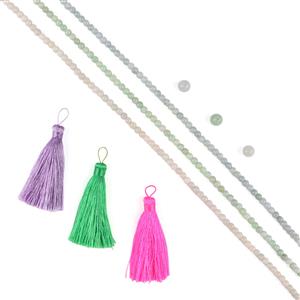 900cts Jade Tassel Necklace Kit