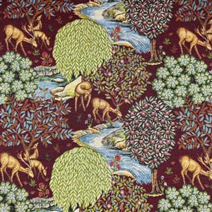 William Morris The Brook Wine Deluxe Tapestry Fabric 0.5m