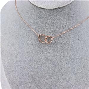 Rose Gold Plated 925 Sterling Silver Interlocking Rings Pendant (18 Inch/ 45cm)