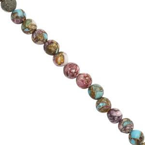 20cts Purple Spiney Oyster Turquoise Plain Round Approx 3 to 5mm, 20cm Strand