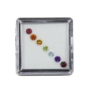 0.76cts Multi Gemstone Round Approx 3mm Pack of 7