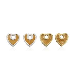 Gold Plated 925 Sterling Silver Yellow Aventurine Heart Pair of Earring Charms, Approx 12mm