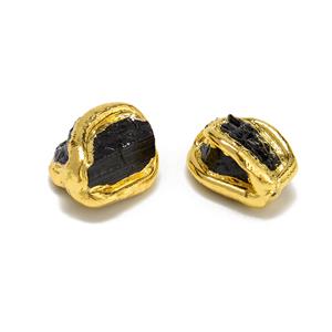 Electroplated Gemstone Nuggets, Approx 10-20mm, 2pc
