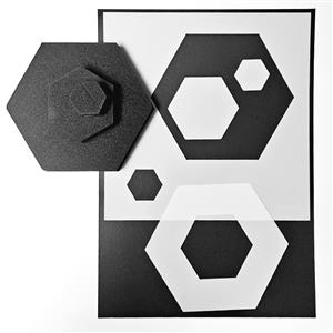 Foam Stamps & Stencil Hexagons 3 x Mounted Foam Stamps with Matching Stencil and Mask 