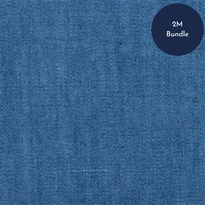 Medium Blue 4oz Washed Denim Cotton Fabric Bundle (2m)