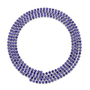 Silver Plated Base Metal Cupchain with 3mm Sapphire Stones, 1m length 