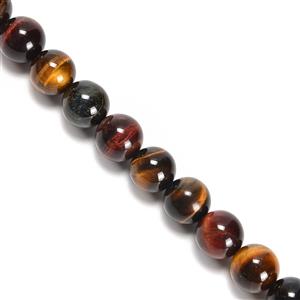 400cts Mixed Colour Tiger Eye Plain Rounds Approx 12mm,38cm Strand
