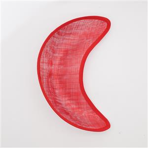 Red Sinamay Halo Hat Base, Approx. 30x13cm