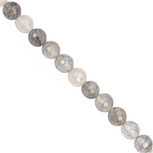 88cts Cloudy Quartz Faceted Round Approx 8mm, 20cm Strand