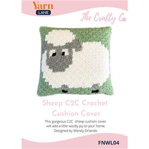 The Crafty Co. Sheep Corner to Corner Crochet Cushion Pattern