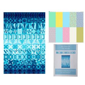 Jenny Jackson's Pastel FPP July Strip of the Month Kit: Pattern, Fabric Panel & Ready To Use Templates