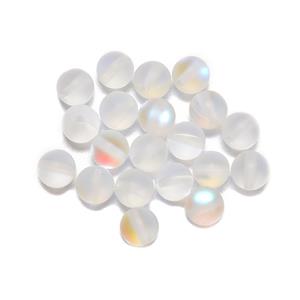 Crystal Frosted Synthetic Opal Rounds, Approx 6mm, 20pcs