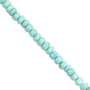 38cts Turquoise Faceted Rondelle Approx 3.5x2 to 5.5x3.5mm, 20cm Strand 