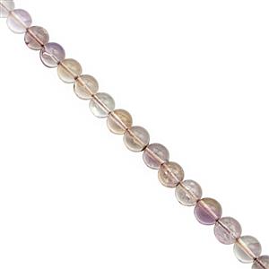 90cts Ametrine Center Drill Plain Round Approx 5 to 6.50mm, 38cm Strand