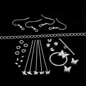 Silver Plated Base Metal Butterfly Findings Pack (28pcs)