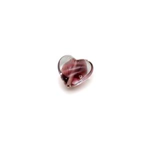 Preciosa Lampwork Heart Beads - Light Amethyst, Approx. 24x24mm (1pk)