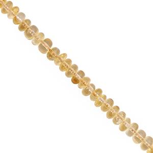 30cts Citrine Smooth Rondelles Approx 3.5x2 to 5x3mm, 18cm Strand