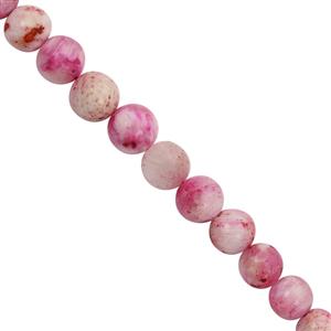 110cts Pink Scolecite Smooth Round Approx 5 to 9mm, 37cm Strand