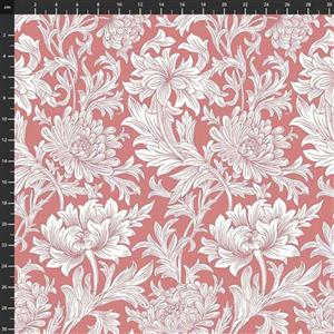 William Morris Wandle Chrysanthemum Coral Fabric 0.5m
