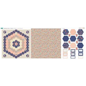 Tile Blossom Kaleidoscope Complete Cushion Fabric Panel (140x85cm)