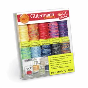 Gütermann Deco Stitch Thread Set Assorted Colours 10 x 70m