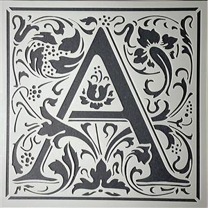 Stencil Up  Cloister Letter - A- William Morris inspired