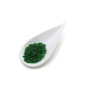 Miyuki Matte Silver Lined Green Seed Beads 8/0 Approx 22gm