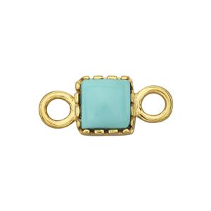 0.69cts Gold Plated 925 Sterling Silver Connector with Sleeping Beauty Turquoise Approx 11x6mm