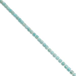 100cts Amazonite Faceted Cushions Approx 6x5.5mm, 38cm Strand