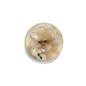 40cts Sakura Agate Carved Flower Donut, Approx 30mm, 1pc