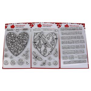 NEW Woodware Clear Singles 4 in x 6 in Stamps - Set of 3